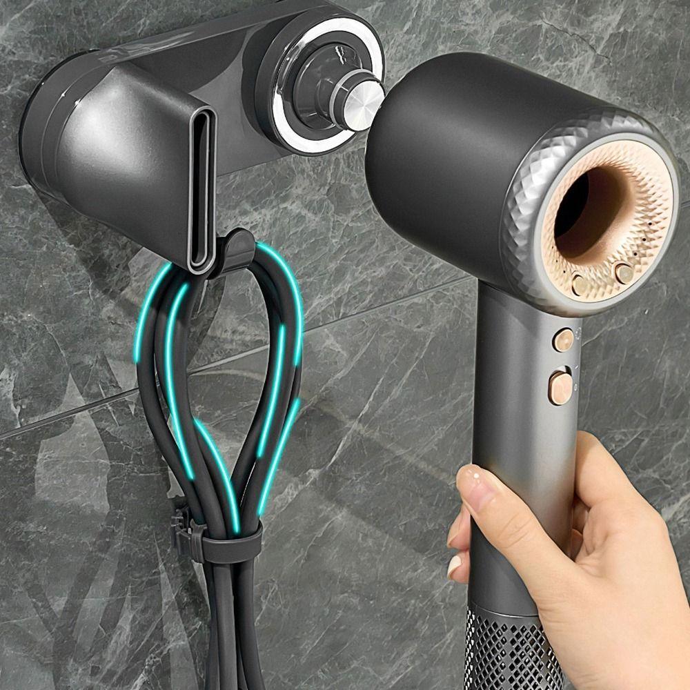 Väggmonterad Magnetisk Hårtorkshållare Utan Hål Hårtorksförvaringsställ för Hemmet