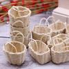 Mini Handwoven Straw Storage Basket Soft Portable Handle Natural Woven Small Organizer for Girls Dollhouse Hair Clip Storage
