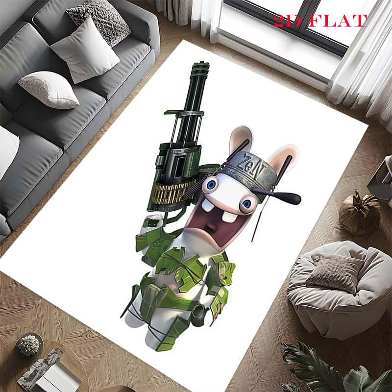 Rabbids Invasion Joy Carpet Rug for Living Room Bedroom Home Sofa Decoration,Kids play Nonslip Floor Mat
