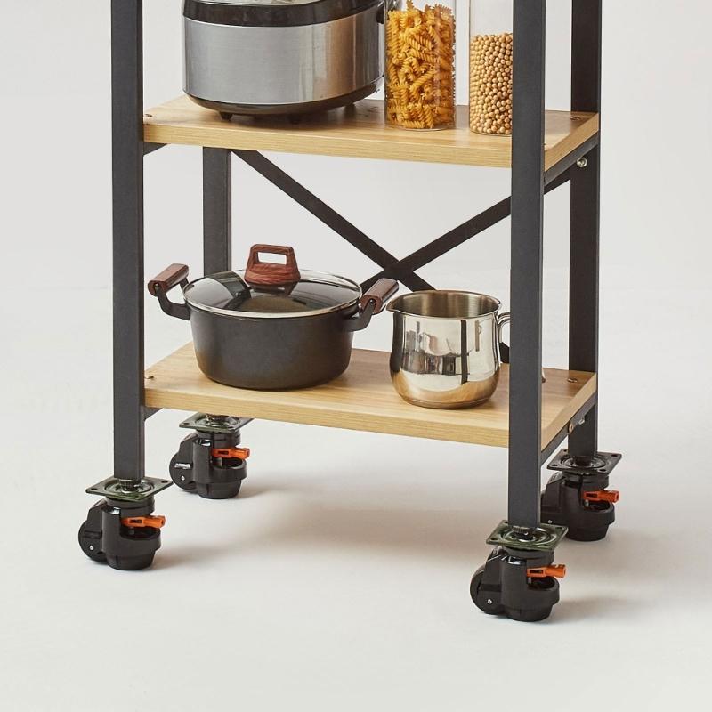 4Pcs Leveling Casters Wheel with Ratchet Arm Heavy Duty Swivels Caster Height Adjustable Feet for Machine, Industrial