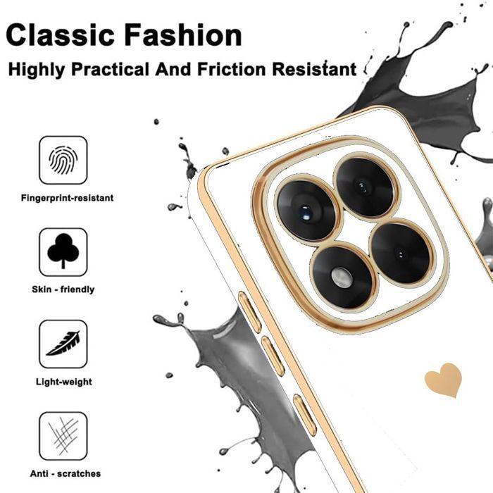 Coque pour Xiaomi Redmi Note 15 Pro 5G, Silicone Motif Cœur Anti-Rayure Slim Souple Blanc