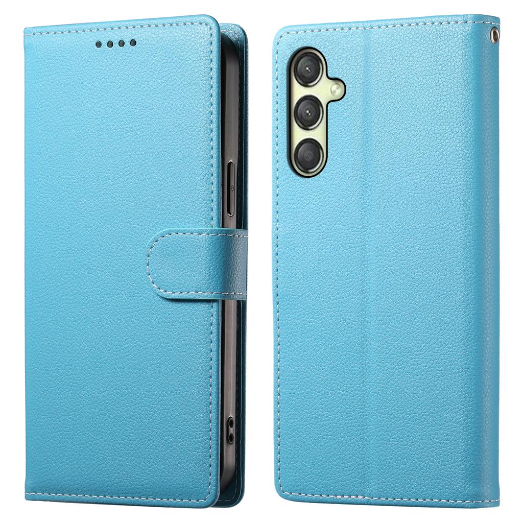 DF-012 For Samsung Galaxy A25 5G (Global) (161.0 X 76.5 X 8.3mm) Case Litchi Texture Leather Wallet Stand Phone Cover