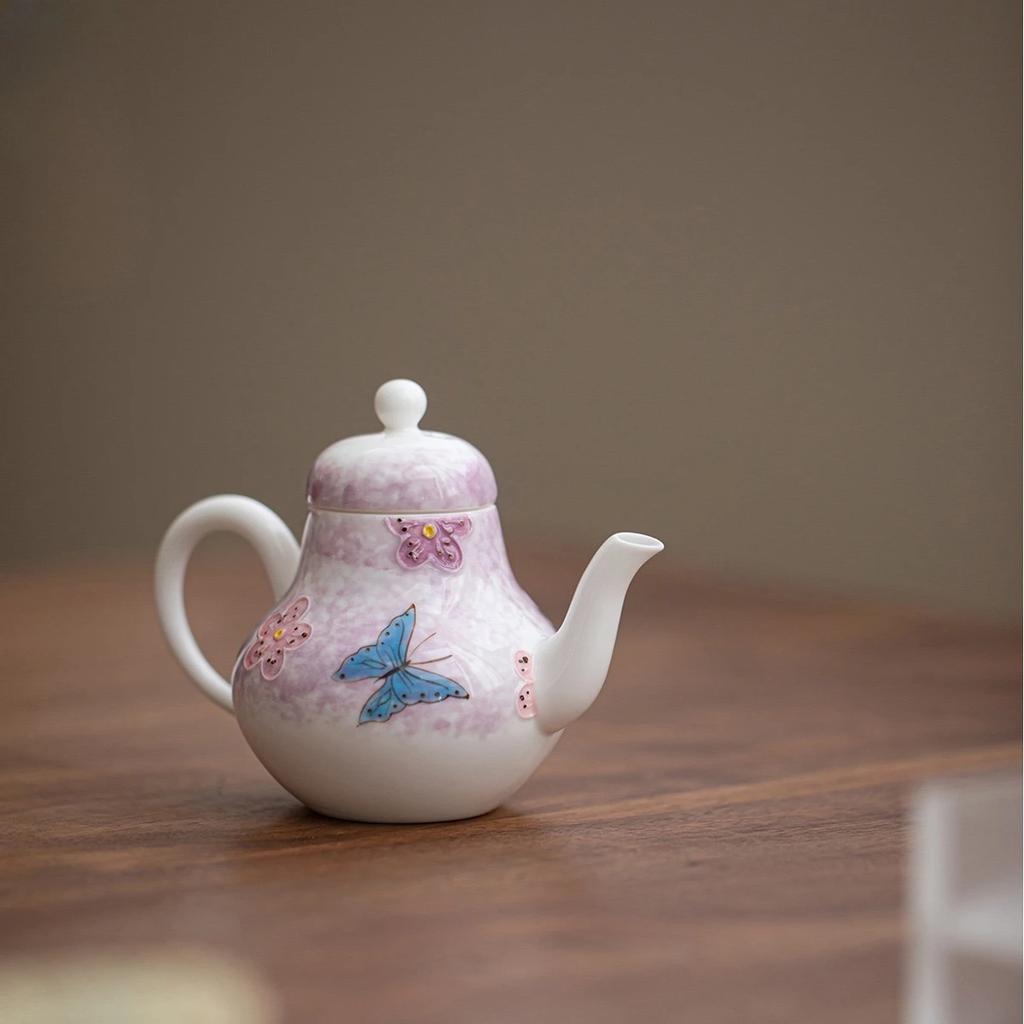 110ML Underglazed Hand-painted Ceramic Teapot Kung Fu TeaSet Ball Hole Filter Household Teapot Hand-held Pot Teacup Holiday Gift