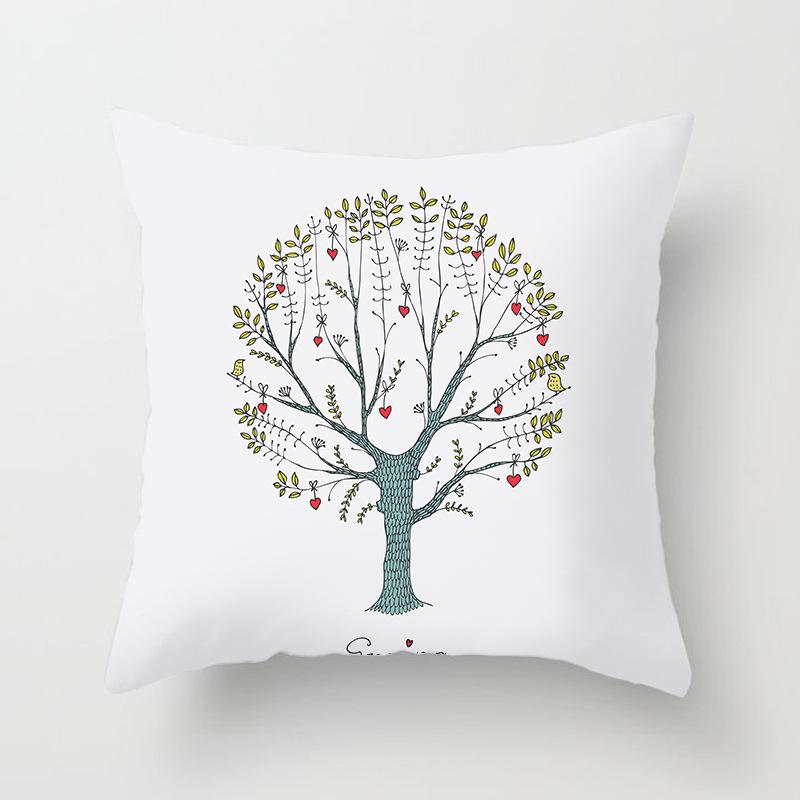 Ins Homewares Dusk Trees Sofa Car Pillow Cover Office Cushion Cover