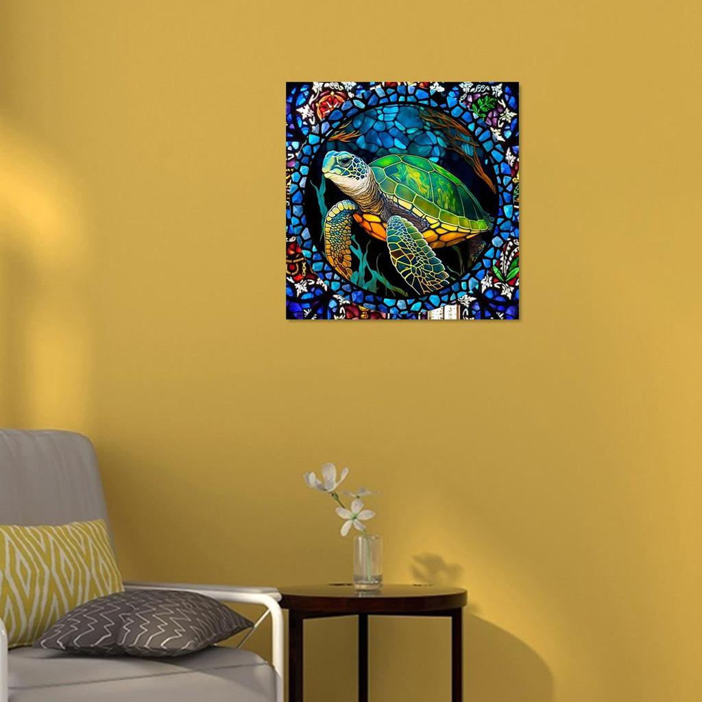 Rámová malba podle čísel pro dospělé Stavebnice Želva Zvířátka Obrázek podle čísel Kreativní koníčky Pro domácí dekorace 40x40