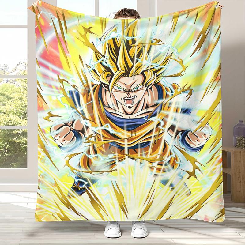 Anime D-Dragon Ball Game Cartoon Flannel Blanket,Ultra Soft Warm Plush Throw for Home Bedroom Bed Sofa Cover Office Camping