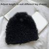 Women Warm Furry Leg Warmers with Letter Label Leg Covers Aesthetic Fuzzy Boot Cuffs Footless Socks for Winter Days