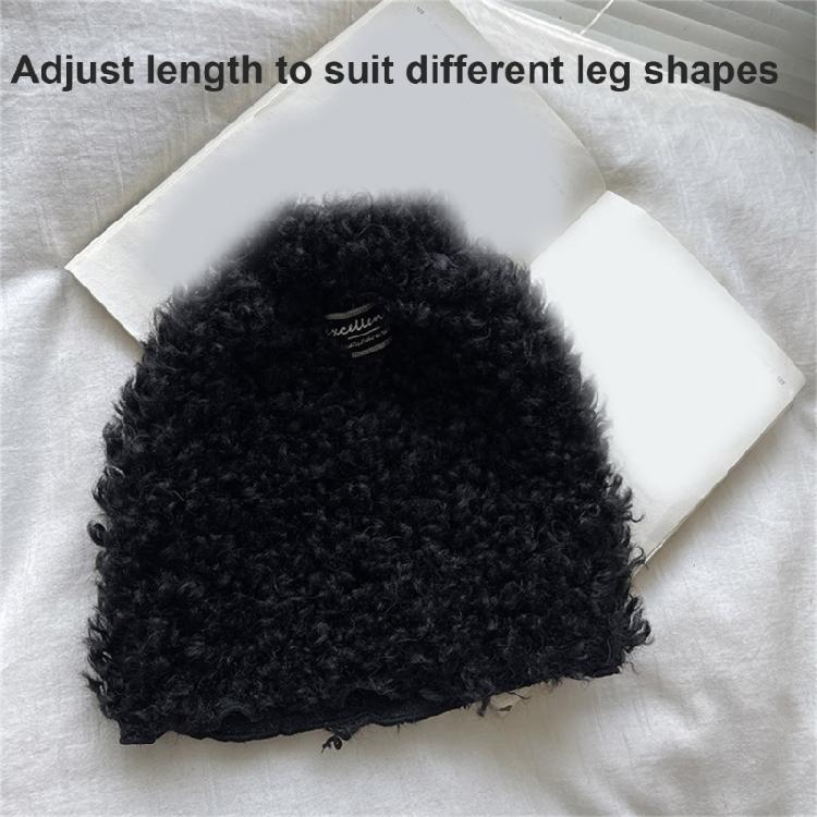 Women Warm Furry Leg Warmers with Letter Label Leg Covers Aesthetic Fuzzy Boot Cuffs Footless Socks for Winter Days