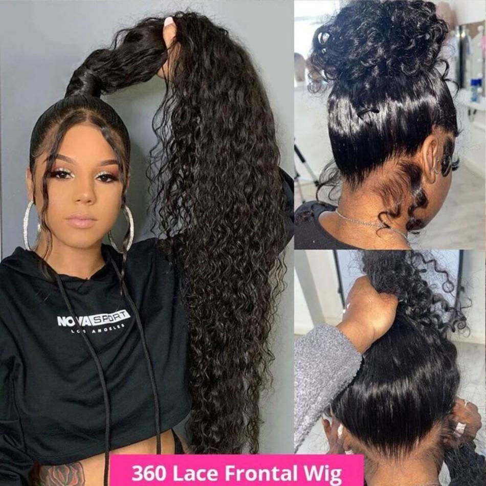 360 Full Lace Wig Human Hair Pre Plucked Deep Wave Frontal Wig Natural Hairline Hd Lace Wigs 30 40 Inch Curly Human Hair Wigs