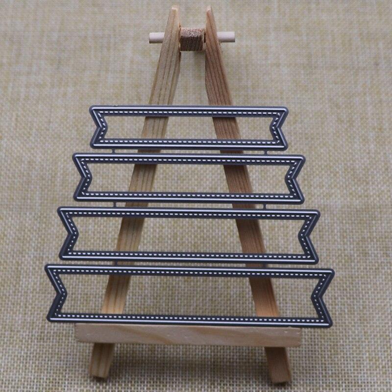 New 4pcs Label Metal Cutting Dies Embossing Scrapbooking Stencil Craft Cut Die For DIY Card Handmade