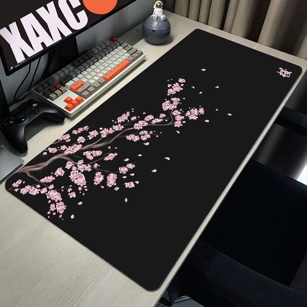 2026 Μεγάλο Μαύρο Sakura Ποντικοουαλί Παιχνιδιών Kawaii Μωβ Χαλί Γραφείου Αξεσουάρ Κερασιά Ποντικοουαλί Χαλί Υπολογιστή