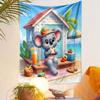 Beach Koala Enjoying a Picnic Patterned tapestry home decor, suitable for bedroom and living room, gift