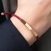 Stainless Steel Accessories and 2mm Adjustable Braided Rope Custom LOGO Men Bracelet