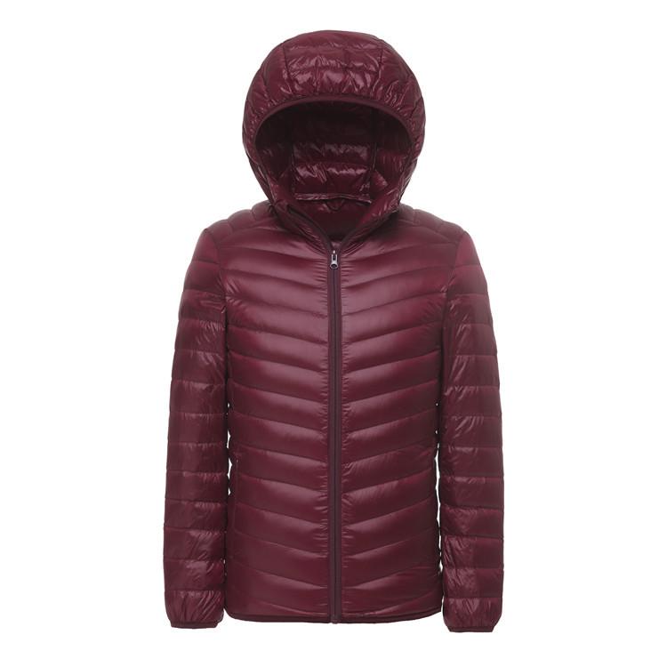 Men's Plus Size Lightweight Hooded Down Jacket - Ultrathin, Extra Large, Middle-Aged Fit for 300 Lbs