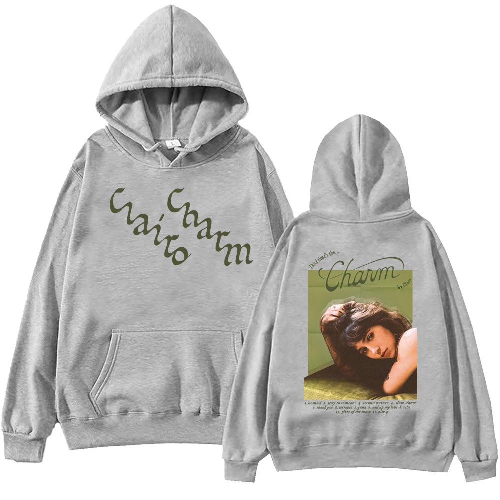 Clairo Charm Hoodie Harajuku HipHop Oversized Trendy Pullover Tops Popular Music Sweatshirt Fans Gift Classic Simple Long Sleeve