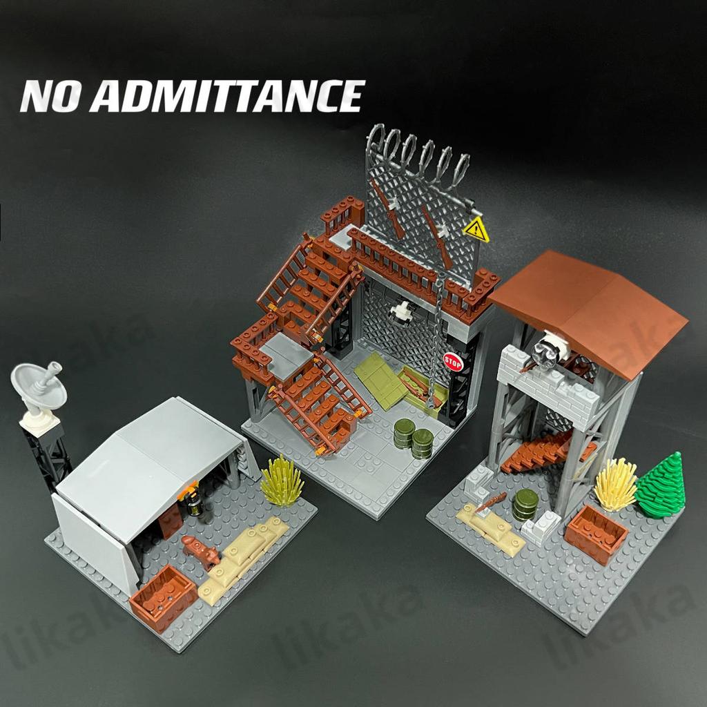 Klocki MOC Obszar Wojskowy Ograniczony Zestaw Klocków Wojskowych Zabawki dla Chłopców Prezenty Kompatybilne Klocki Broni Wojskowej