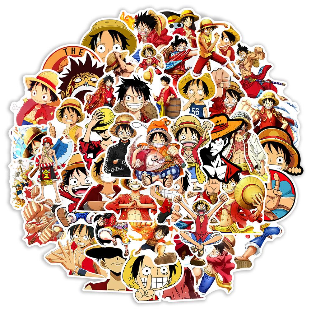 10/30/50pcs Luffy Anime One Piece Stickers Cool Cartoon Characters Decals Skateboard Phone Luggage Bike Graffiti Sticker Decor