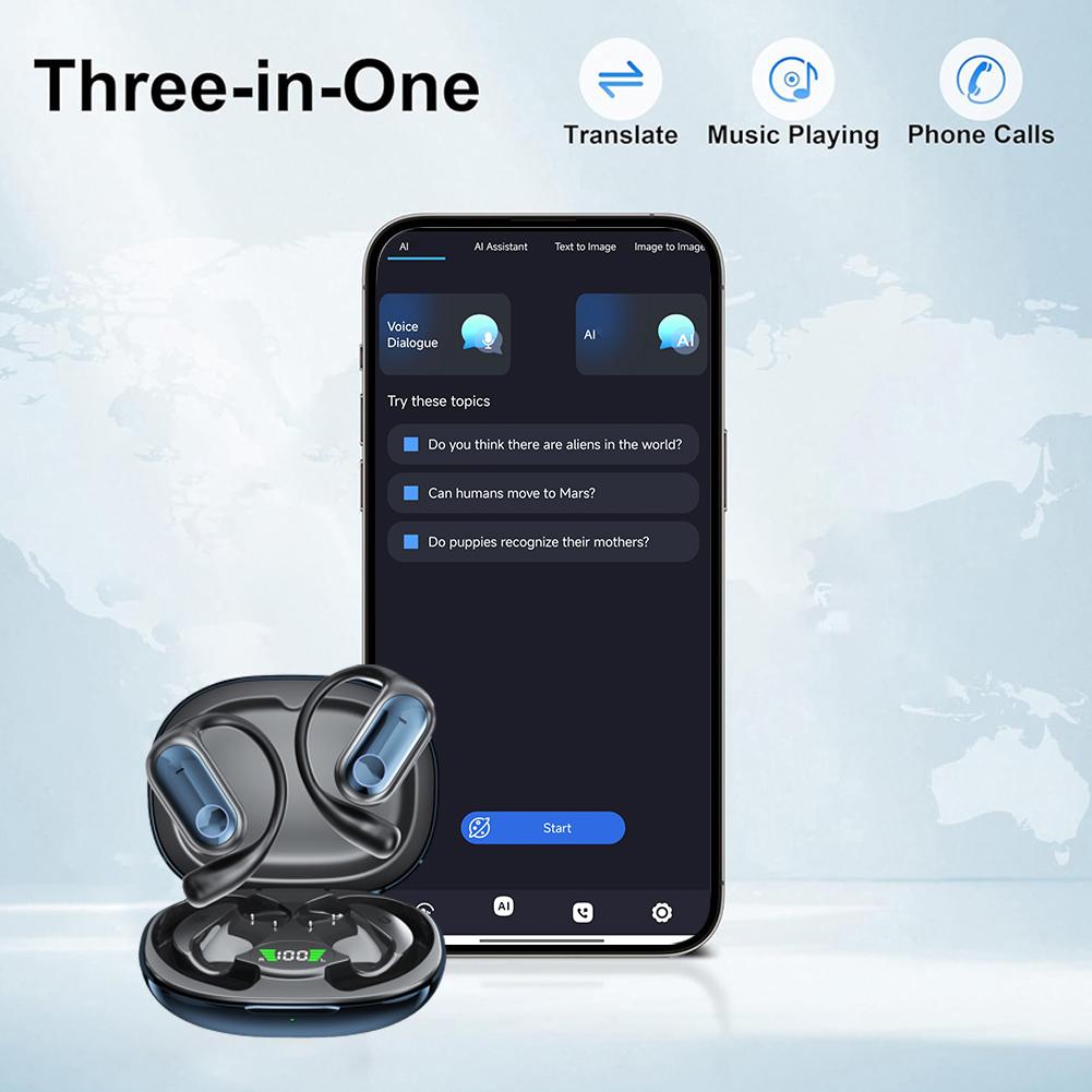 Language Translator Earbuds 144 Languages Translation Headphones Ai Translating Earbuds Headphones for Travel Business Learning