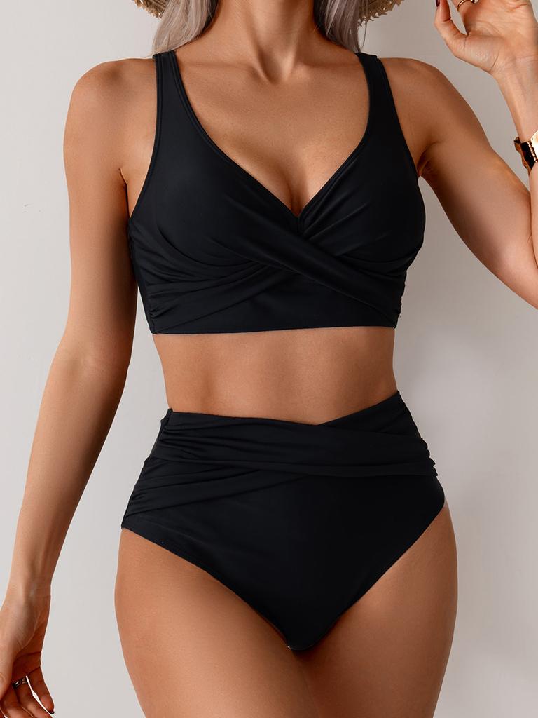 Plunging Backless Beach Vacation Swimsuit Sexy Bikini Women Split Swimsuit High Waist Swimsuit Suit Fine Stitching In A Variety of Colors Beachwear