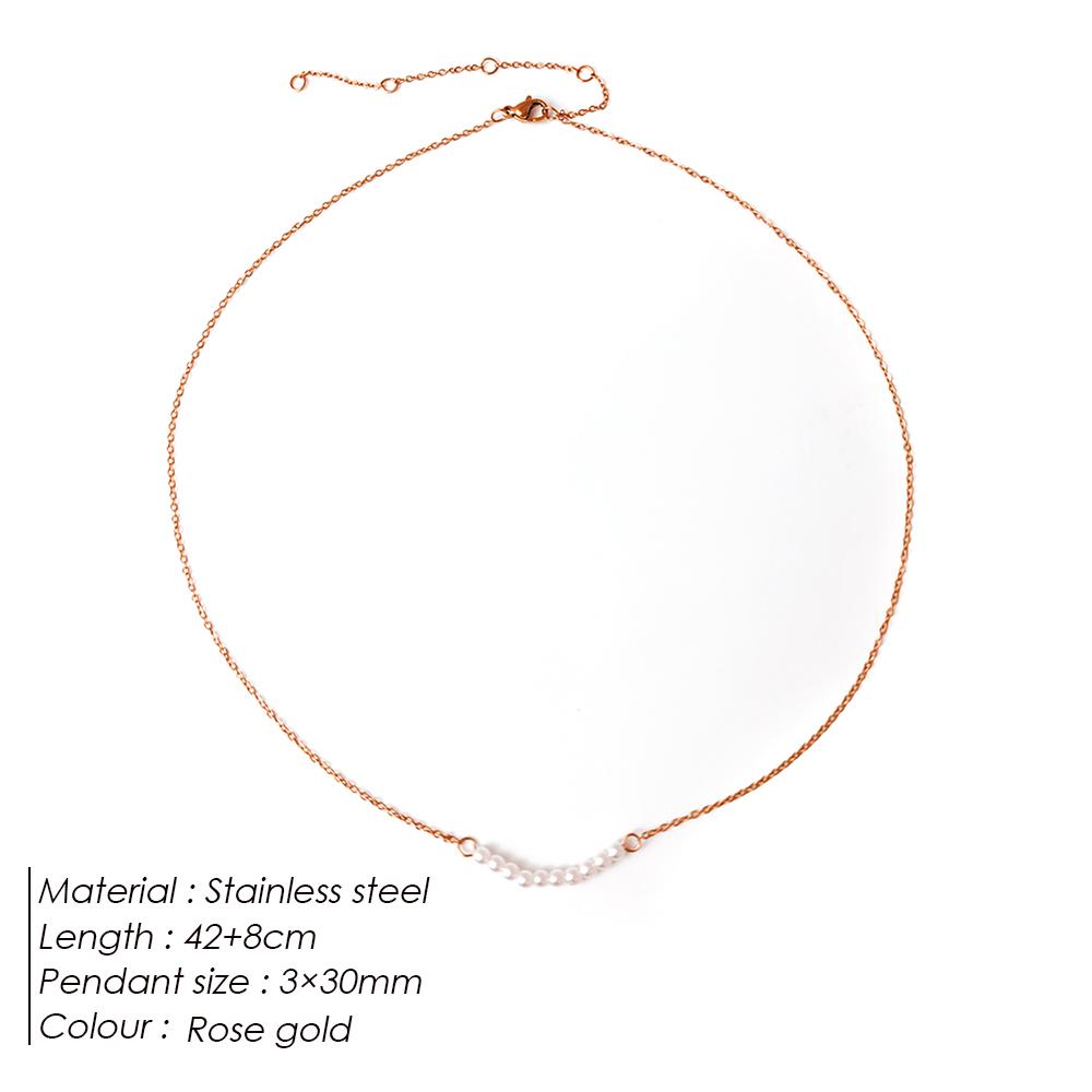 EManco Imitation Pearls Pendant Choker Necklace for Women, Gold Stainless Steel Necklace, Gift, ,