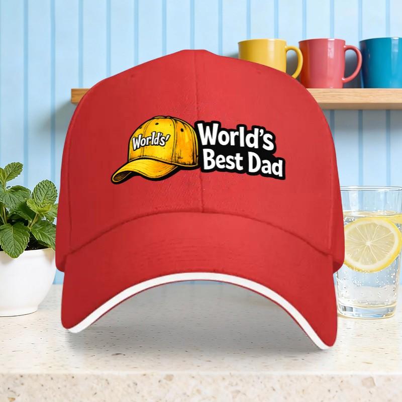 Worlds Best Dad Graphic Baseball Cap Cotton Casual Adjustable Sun Hat for Fathers Day XS（old）