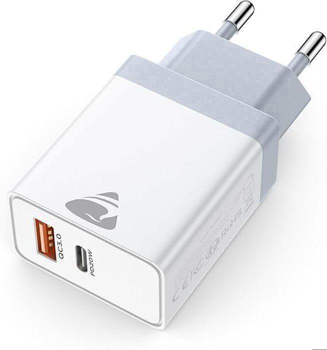 Chargeur usb c - aioneus - 25w - charge rapide - compatible iphone et samsung - protection multiple