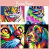 Vibrant Abstract Tiger And Lion Canvas Art For Modern Living Room Decor 40x30cm