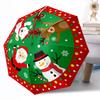 Christmas Automatic Umbrella with 8-Rib Sturdy Construction All-Season Umbrella for Travel Elegant Women's Umbrella