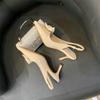 Fashion 2025 Summer New Korean Fashion Flower High-heeled Sandals Pointed Head Outside Wear Stiletto Women's Pumps