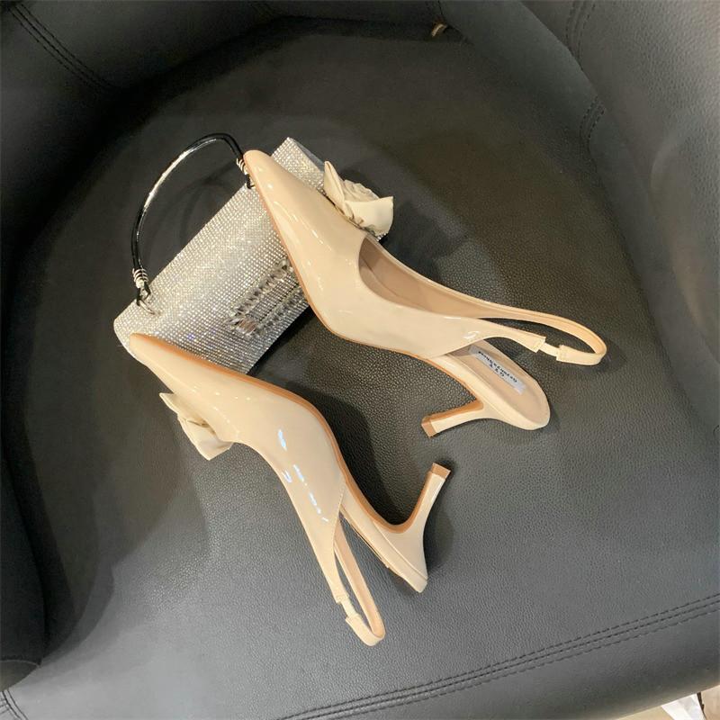 Fashion 2025 Summer New Korean Fashion Flower High-heeled Sandals Pointed Head Outside Wear Stiletto Women's Pumps