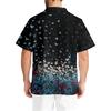 Men's Printing Short Sleeve V,neck Working Blouse Chest Pocket Carer Top
