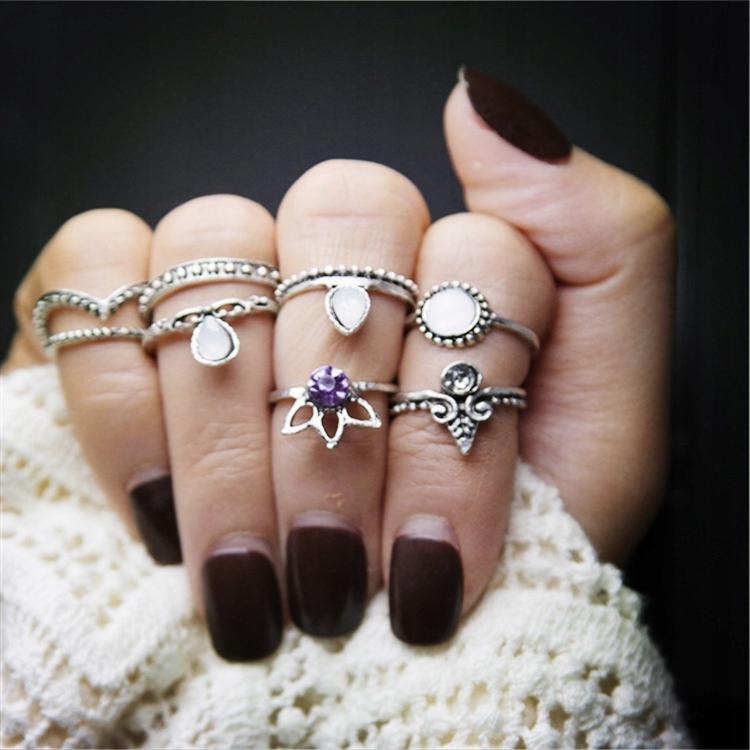 Gold Retro Punk Boho Ring Set 97