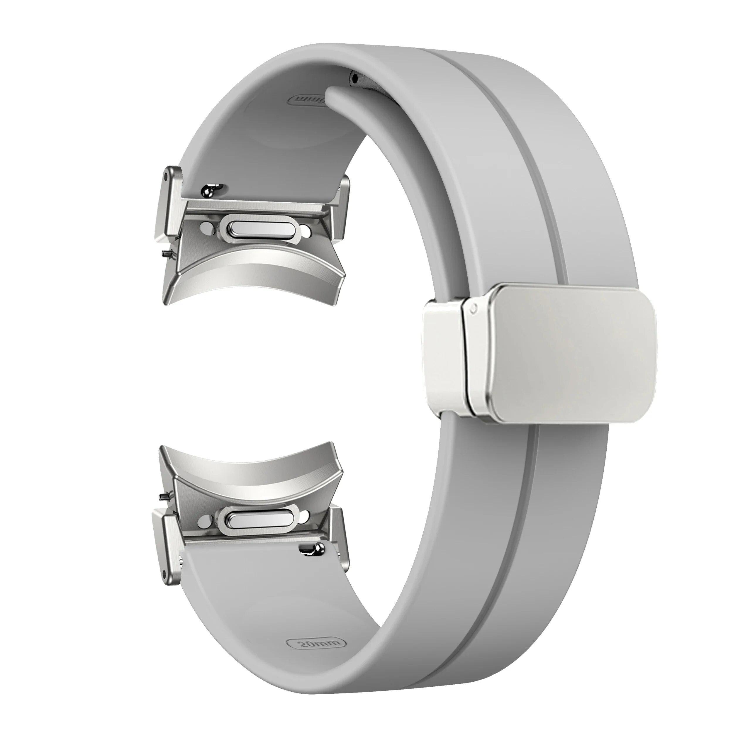 

Магнитный силиконовый ремешок для Samsung Galaxy Watch6 44 мм 40 мм Спортивный ремешок для часов 20 мм Браслет Samsung Galaxy Watch 4 5 6 Classic 43 мм 47 мм 20mm Universal серый