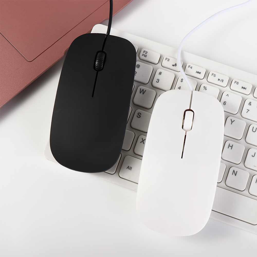 Thin Gaming Mouse Black White 3d Roller Wired Mouse Optical Mouse Usb Wired Mouse Computer Mouse