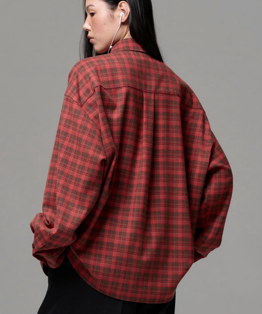 Ira Unisex Vintage Check Shirt - Red