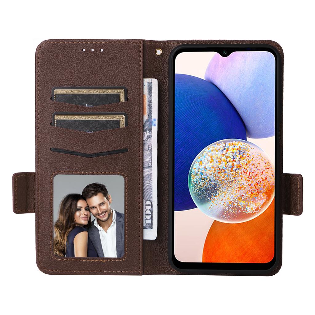 For Samsung Galaxy A15 4G/5G Wallet Case PU Leather Litchi Texture Phone Stand Cover