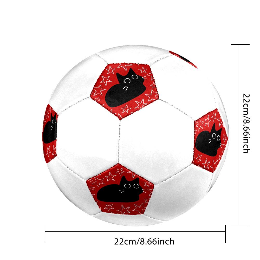 1pc Black Cat Stars Soccer Ball Size 5 Football Machine Sewn Indoor/Outdoor Universal Football Q66