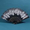 Chinese Style Silk Fabric Fan Folding Fan Wedding Fan Art Gifts Dance Hand Fan Vintage Folding Flower Fan Ancient Hanfu Fan