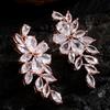 ZAKOL Fashionable Exquisite Leaf Style Copper Zircon Dangle Earring For Women Novel Charm Daily Party Jewelry Gifts