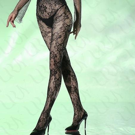 Vintage Hollow Sunflower Astrolabe Net Socks Women'S Summer Thin Pantyhose Black Slim Large Size Fishnet Socks