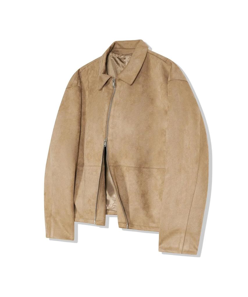 Ironyporno Whiteline 86-Iro134 Semi-Dart Stadium Suede Jacket Camel