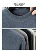 2025 Winter Men's Plus Velvet Round Neck Sweater: Casual, Simple, Warm Knitwear for Middle-Aged Comfort