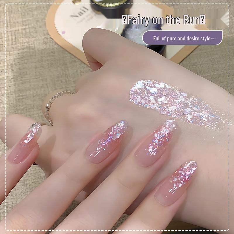 Enni's Dreamy Seashell Gel: Opal Flake Glitter UV Nail Art Gel