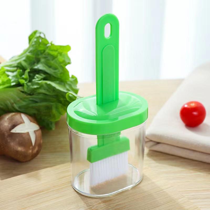 High Temperature Resistant Silicone Oil Bottle Brush with Lid and Base for BBQ, Baking, and Pancakes