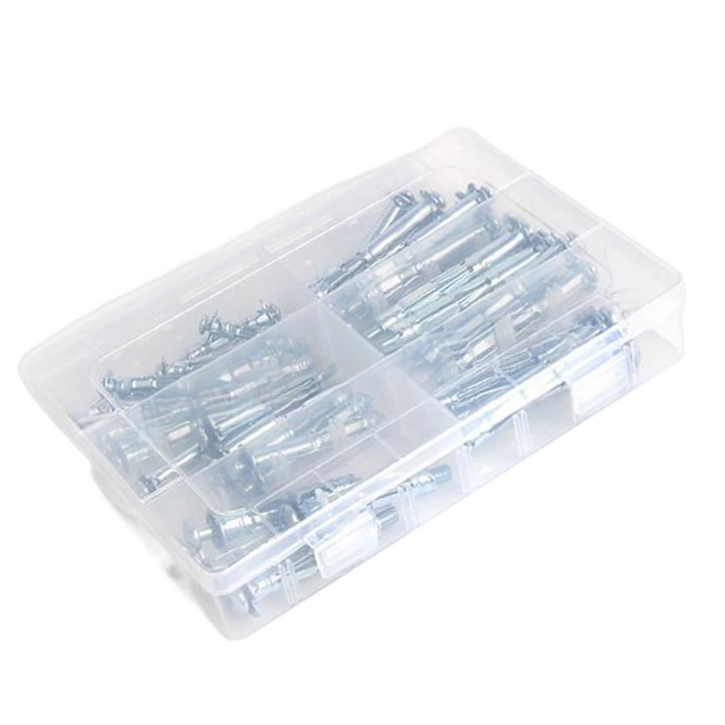42 Pieces Expansion Screw Bolts Hollow Drive Wall Anchor Screws Home Improvement Tool Set Drywall Plaster Tile Bookshelf