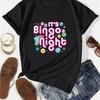2024 New Summer Fashion Lucky Bingo Player Funny Gambling Gambler Bingo Queen T-Shirt Gift Women's Round Neck T-shirt