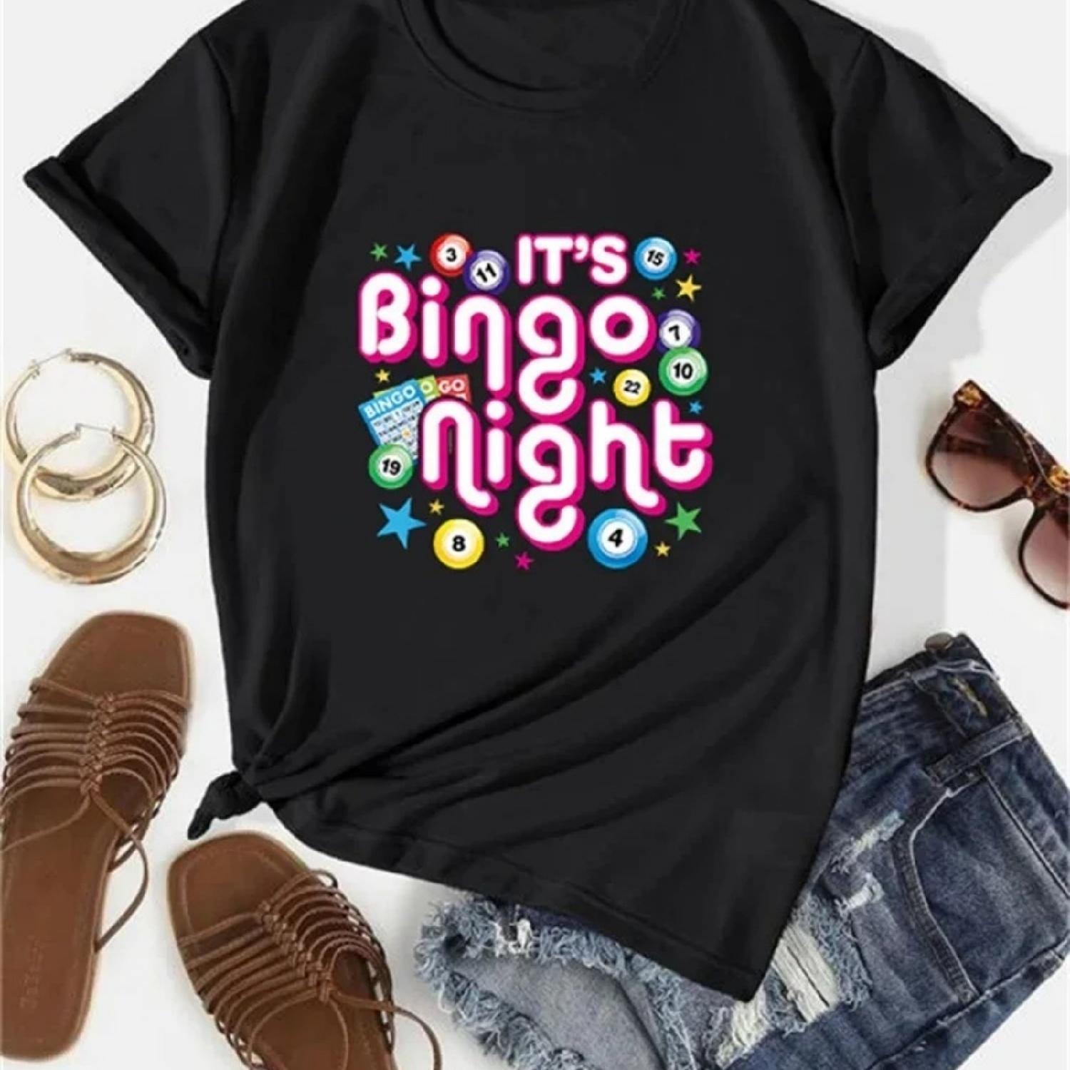 2024 New Summer Fashion Lucky Bingo Player Funny Gambling Gambler Bingo Queen T-Shirt Gift Women s Round Neck T-shirt XXXXXL разноцветный