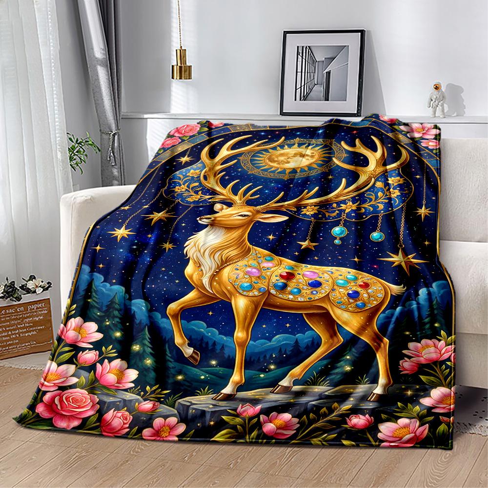 Magical Deer Fantasy Blanket,Suitable for sofas, offices, travel, living rooms, Gifts to relatives and friends, Blanket,Suitable for all seasons.
