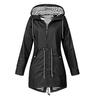 Casaco feminino com bolsos duplos, à prova de vento, cor sólida, estação de transição, cintura fina, jaqueta casual com capuz para outono e inverno