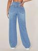 2025 Europäische & Amerikanische Damen High-Waist Straight Leg Jeans - Frühling & Herbst Lässig